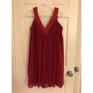 Orange red London Times holiday dress